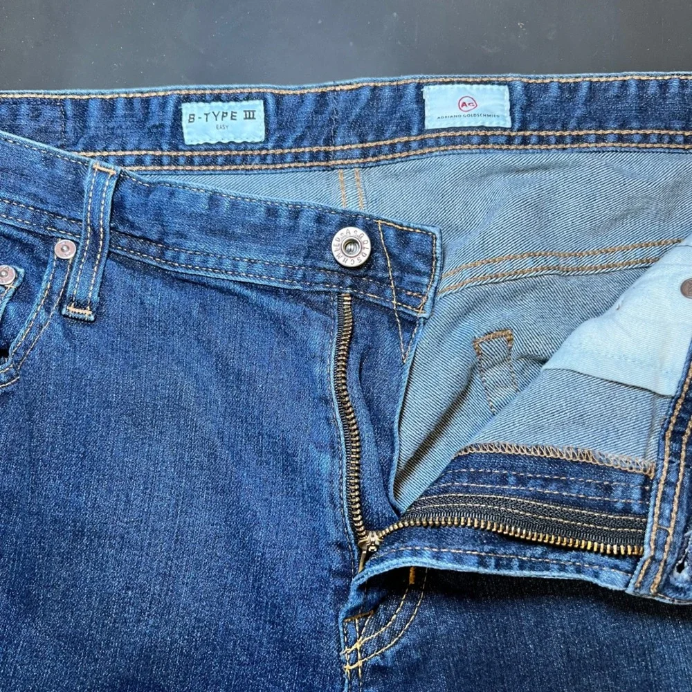 AG Adriano Goldschmied B-Type III Easy Dark Wash Straight Leg Jeans Men 38x35